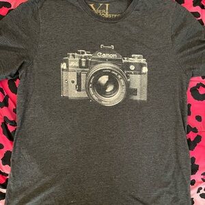 Canon Black T-Shirt with Vintage Camera Design